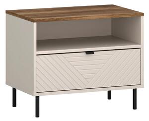 Noptiera pentru dormitor EVO, casmir/stejar, PAL laminat, 64x40x52 cm