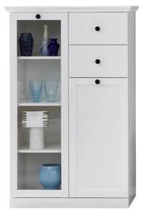 Vitrina living moderna BRANDSON, alb, PAL laminat, cu iluminare led, 8