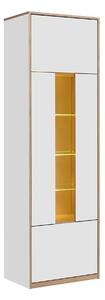Vitrina pentru living COMPLEX, alb, PAL laminat, cu iluminare LED, 60x