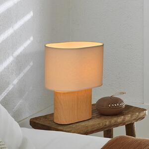 COREP Lampa de masă Santorini, lemn deschis/bej, 38 cm, in/ceramică, Bej, Camera de zi / sufragerie, Ceramică