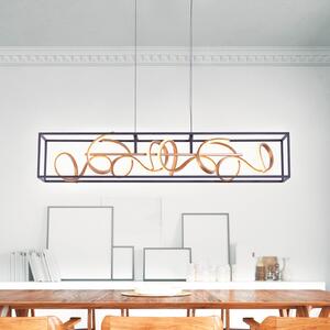 Paul Neuhaus Lampă suspendată LED SELINA, negru/auriu, lungime 110 cm, Switchdim, reglabil, Negru, Camera de zi / sufragerie, Aluminiu, Modern