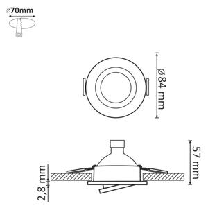 Corp de iluminat LED încastrat SUN OLAL 1xGU10/3,5W/230V 3000K d. 8,4 cm auriu