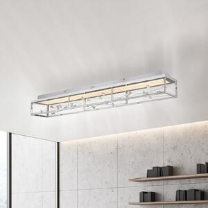 Paul Neuhaus Plafonieră LED SKINA, crom, 112 cm, CCT, telecomandă dimabilă, reglabil, Crom, Camera de zi / sufragerie, Metal, Modern