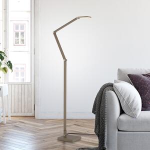Paul Neuhaus Lampadar LED SAMSKY, bronz, înălțime 161 cm, cu variator tactil din metal, reglabil, Bronz / Alamă Veche, Camera de zi / sufragerie, Aluminiu, Modern