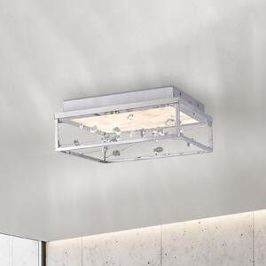 Paul Neuhaus Plafonieră LED SKINA, crom, 40 cm, CCT, dimabilă, telecomandă, reglabil, Crom, Camera de zi / sufragerie, Metal, Modern