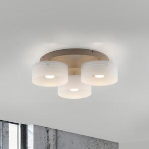 Paul Neuhaus Plafonieră LED MARIKA bej/alb 40 cm, 3 becuri, sticlă, Switchdim, cu funcție de, reglabil, Bej, Camera de zi / sufragerie, Sticlă, Modern, Plafon rotund direct