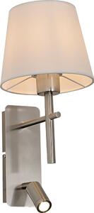 Zuma Line W4106-2SN+WH-LED Aplica de perete LUNA 1xE27/40W/230V + LED/2,5W crom/alb