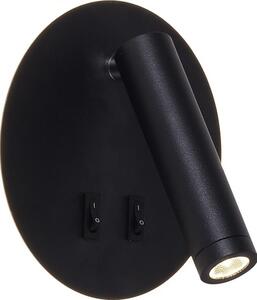 Zuma Line W4107-BK-LED Aplica spot de perete CIRCA, LED 5,5 W/230 V + LED 2,5 W, negru