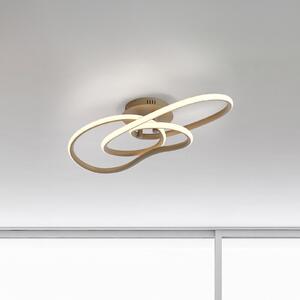 Paul Neuhaus Plafonieră LED TWIST, bej, lungime 90 cm, metal, Switchdim, reglabil, Bej, Camera de zi / sufragerie, Aluminiu, Modern