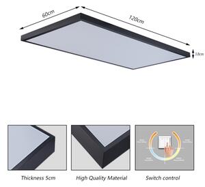 Brilagi - LED Plafonieră LED pentru baie FRAME, 96W, 230V, 120x60 cm, IP44, negru