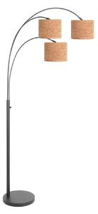 Steinhauer Lampadar Sparkled Light, negru/maro, 180 cm, plută, 3 becuri., Maro / Rugină, Camera de zi / sufragerie, Altele, Modern