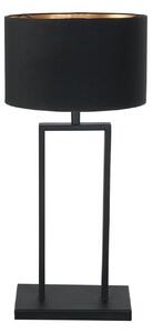 Steinhauer Lampa de masă Stang 3984ZW, chintz negru/negru-auriu, 55 cm, reglabil, Negru, Camera de zi / sufragerie, Țesătură / Textil, Modern