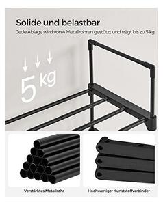 Raft pentru Pantofi cu 10 Polițe Model Jad, Negru, 30x45x174 cm