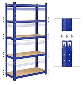 Set 2 Rafturi Metalice Model Harleigh, Albastru, 180x90x40 cm