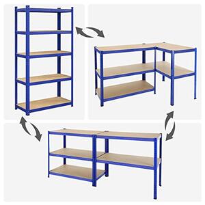 Set 2 Rafturi Metalice Model Harleigh, Albastru, 180x90x40 cm