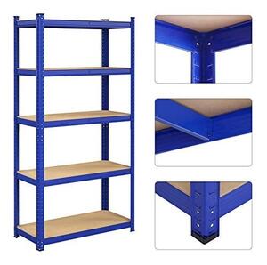 Set 2 Rafturi Metalice Model Harleigh, Albastru, 180x90x40 cm