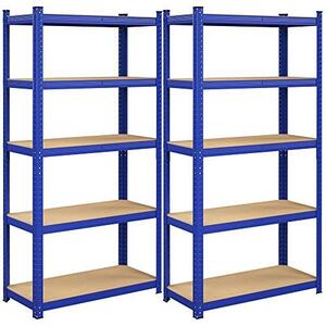 Set 2 Rafturi Metalice Model Harleigh, Albastru, 180x90x40 cm
