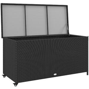 Outsunny Cutie de Depozitare pentru Exterior cu Roți, Bară Pneumatică de Ridicare și Mâner Lateral, 121x57x67 cm, Negru | Aosom Romania