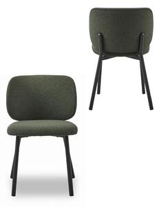 Scaun de dining Swan bouclé, verde