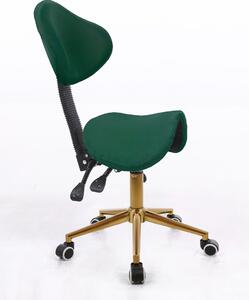 HR2005 Scaun Verde Catifea cu Bază Aurie