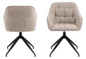 Scaun de dining pivotant Brooke, bej