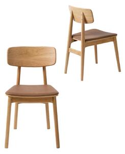 Scaun de dining Livo cu piele sintetică maro