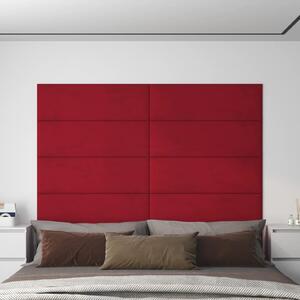Panouri de perete 12 buc. roșu vin 90x30 cm catifea 3,24 m²