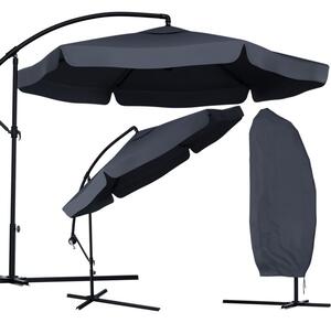Umbrela de soare pliabila de gradina gri inchis, LEVI 300 cm
