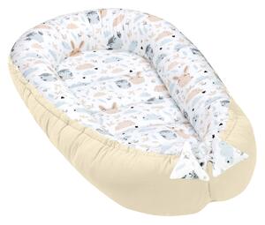 Cosulet bebelus pentru dormit Kidizi Baby Nest Cocoon 90x50 cm Forest Friends