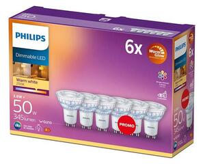 SET 6x bec LED dimabil Philips Warm Glow GU10/3,8W/230V 2200-2700K