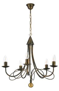 ONLI - Lustră suspendată pe lanț MILVIA, 5 x E14, 6W, 230V, bronz