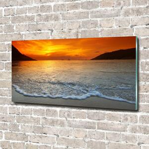 Fotografie imprimată pe sticlă Apus de soare pe mare