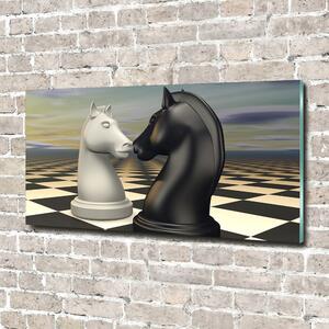 Fotografie imprimată pe sticlă cai de șah