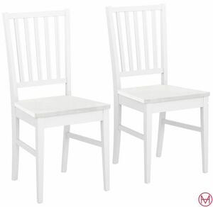 Set 2 scaune albe Ruanda, lemn masiv