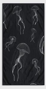 Prosop de plajă Jellyfish negru