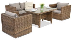Mobilier de grădină din technorattan Roma Apetito 4 Garden Point maro