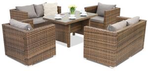 Mobilier de grădină din technorattan Roma Apetito 6 Garden Point maro