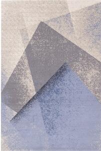 Covor albastru deschis din lână 133x180 cm Folds – Agnella