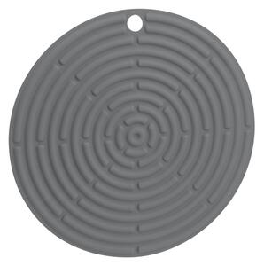 BISK Erga Basic, covoraș de bucătărie rotund din silicon 204x204x3 mm, gri, ERG-03748