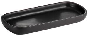 BISK Erga Nero, tavă ceramică în picioare 25,7x11,5 cm, negru mat, ERG-08141