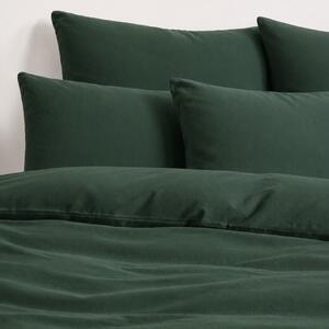 Goldea lenjerie de pat flanel - verde închis 220 x 240 și 2buc 50 x 70 cm