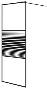 Paravan de duș walk-in negru 80x195 cm sticlă ESG transparentă