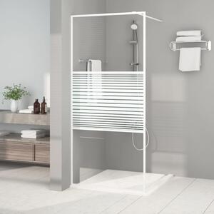 Perete de duș walk-in, alb, 90x195 cm, sticlă ESG transparentă