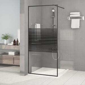 Paravan de duș walk-in negru 90x195 cm sticlă ESG transparentă