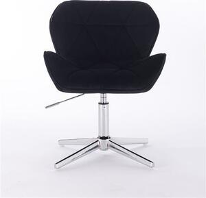 HR111CROSS Scaun Catifea Negru Velur