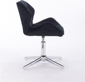 HR111CROSS Scaun Catifea Negru Velur