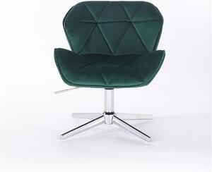 HR111CROSS Scaun Verde din Catifea