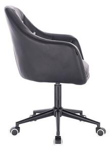 HC830K Scaun Negru de Piele cu Bază Neagra