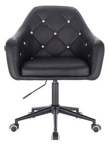 HC830K Scaun Negru de Piele cu Bază Neagra