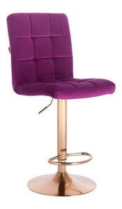 HR7009W Scaun Catifea Fucsia cu Bază Aurie